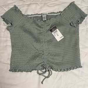 Rue 21 olive green off the shoulder top